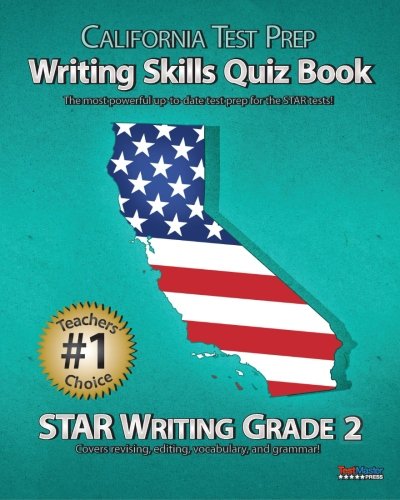 Stock image for California Test Prep Writing Skills Quiz Book Star Writing Grade 2: Covers Revising, Editing, Vocabulary, and Grammar for sale by ThriftBooks-Dallas