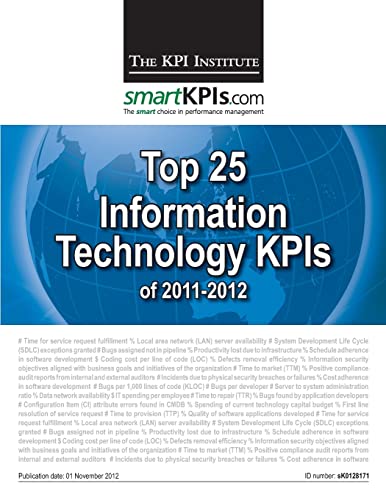 9781482548846: Top 25 Information Technology KPIs of 2011-2012