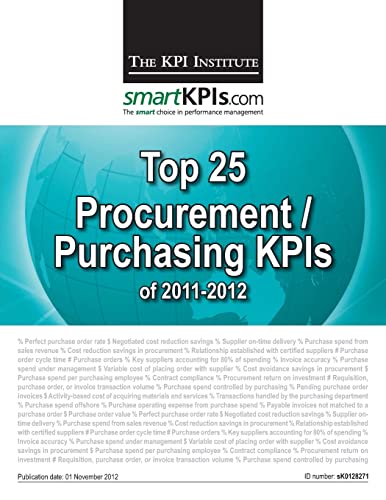 Beispielbild fr Top 25 Procurement / Purchasing KPIs of 2011-2012 zum Verkauf von Lucky's Textbooks