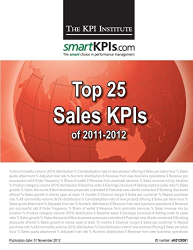 Beispielbild fr Top 25 Sales KPIs of 2011-2012 zum Verkauf von Lucky's Textbooks