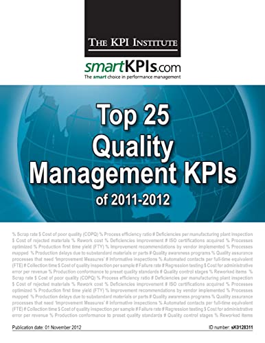 Beispielbild fr Top 25 Quality Management KPIs of 2011-2012 zum Verkauf von Book Dispensary