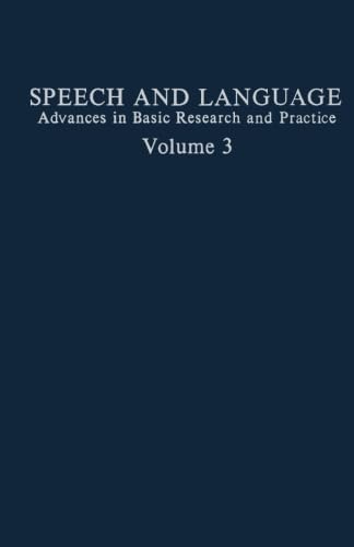 Beispielbild fr Speech and Language: Advances in Basic Research and Practice zum Verkauf von Revaluation Books