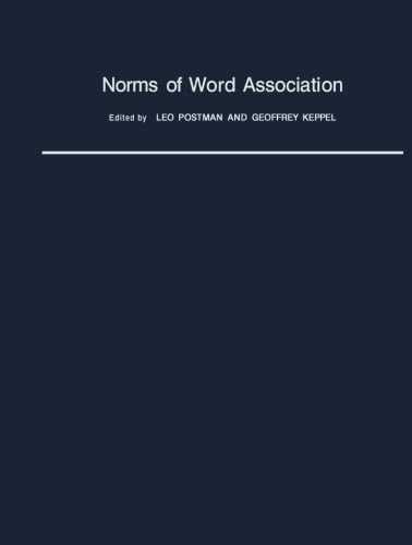 9781483244921: Norms of Word Association