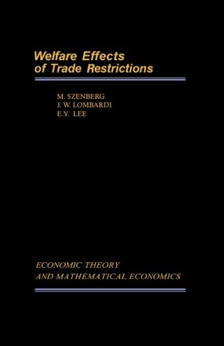Stock image for Welfare Effects of Trade Restrictions: A Case Study of the U.S. Footwear Industry for sale by Revaluation Books