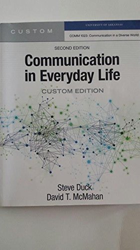 Stock image for Communication in Everyday Life Custom Edition for sale by HPB-Red