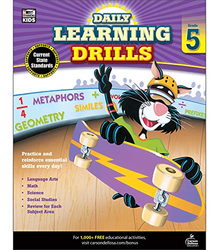 Beispielbild fr Daily Learning Drills, Grade 5 zum Verkauf von Better World Books
