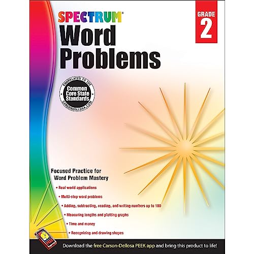 Stock image for Spectrum Math Word Problems Grade 2, Ages 7 to 8, 2nd Grade Math Word Problems, Addition, Subtraction, Reading, and Writing Numbers to 100, Multi-Step . Time, Money - 128 Pages Workbook (Volume 103) for sale by Orion Tech