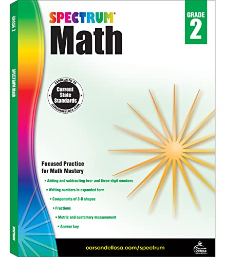 Stock image for Spectrum Second Grade Math Workbook - Addition, Subtraction, Fraction Mathematics With Examples, Tests, Answer Key for Homeschool or Classroom (160 pgs) for sale by Wonder Book