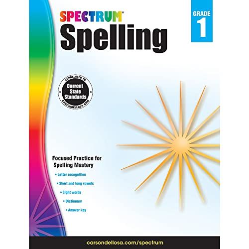 Stock image for Spectrum Spelling Workbook Grade 1, Ages 6 to 7, 1st Grade Spelling Workbooks, Phonics and Handwriting Practice with Alphabet Letters, Vowels, and . First Grade Workbook - 184 Pages (Volume 71) for sale by Books Unplugged
