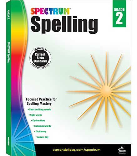 Stock image for Spectrum 2nd Grade Spelling Workbook, Ages 7 to 8, Spelling Books for 2nd Grade Covering Phonics, Handwriting Practice, Sight Words, Vowels, Dictionary Skills, and More, Spectrum Grade 2 for sale by Seattle Goodwill