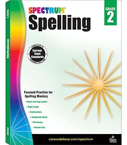 Stock image for Spectrum 2nd Grade Spelling Workbook-State Standards Focused Spelling Practice with Dictionary and Answer Key for Homeschool or Classroom Learning (208 pgs) for sale by Wonder Book