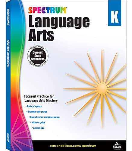 Beispielbild fr Spectrum Language Arts Kindergarten Workbook, Ages 5 to 6, Language Arts Kindergarten, ELA Writing and Grammar Practice With Writer's Guide and Answer Key - 128 Pages zum Verkauf von BooksRun