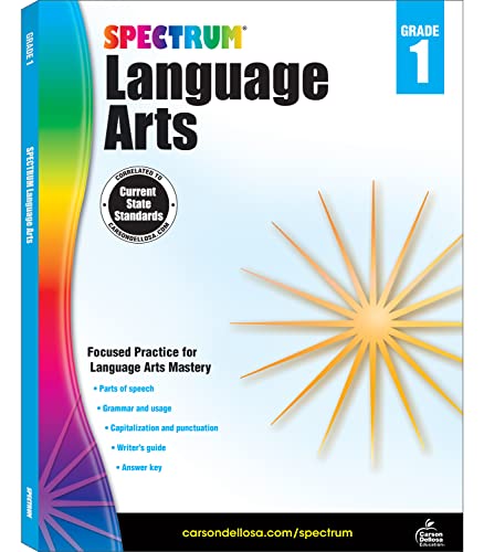 Stock image for Spectrum Grade 1 Language Arts Workbook "1st Grade State Standards, ELA Writing and Grammar Practice With Writer's Guide and Answer Key for Homeschool or Classroom (128 pgs) for sale by Once Upon A Time Books