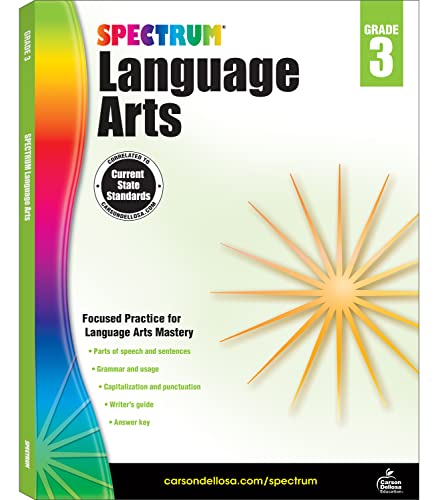 Stock image for Spectrum Language Arts Grade 3, Grammar Workbook, Writing Practice, Punctuation Activity Book, Parts of Speech Books for Kids, 3rd Grade Workbooks for Classroom or Homeschool Curriculum for sale by Zoom Books Company