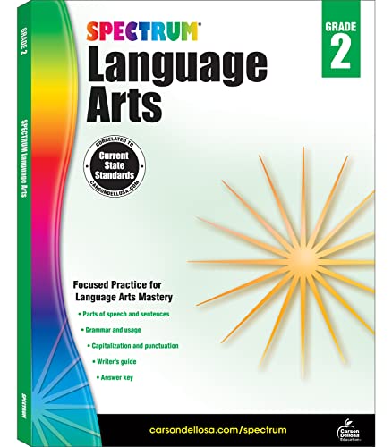 Stock image for Spectrum Language Arts Grade 2, Ages 7 to 8, Grade 2 Language Arts Workbook, Punctuation, Parts of Speech, Proofreading, Writing Practice, and Grammar Workbook - 176 Pages for sale by BooksRun