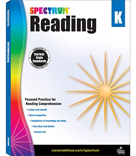 Stock image for Spectrum Reading Comprehension Kindergarten Workbook, Ages 5 to 6, Kindergarten Reading Comprehension, Letters and Sounds, Word Recognition, Sight Word Activities, and Phonics - 166 Pages for sale by ICTBooks