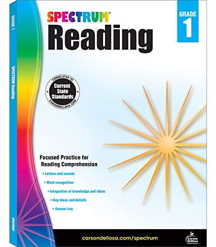 Stock image for Spectrum 1st Grade Reading Comprehension Workbook, Ages 6 to 7, Reading Grade 1, Letters and Sounds, Sight Words Recognition, and Nonfiction and Fiction Passages - 158 Pages (Volume 55) for sale by Dream Books Co.