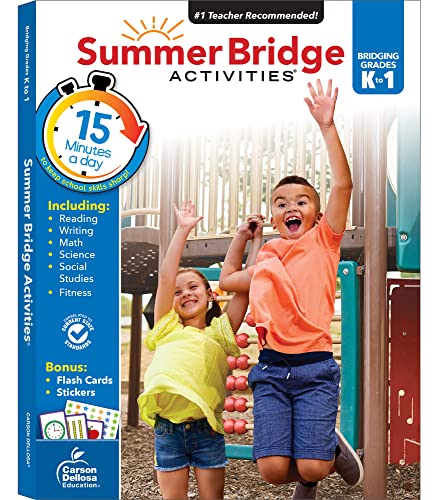 9781483815800: Summer Bridge Activities Kindergarten to 1st Grade Workbooks, Math, Reading Comprehension, Writing, Science, Fitness, Social Studies Summer Learning, 1st Grade Workbooks All Subjects With Flash Cards