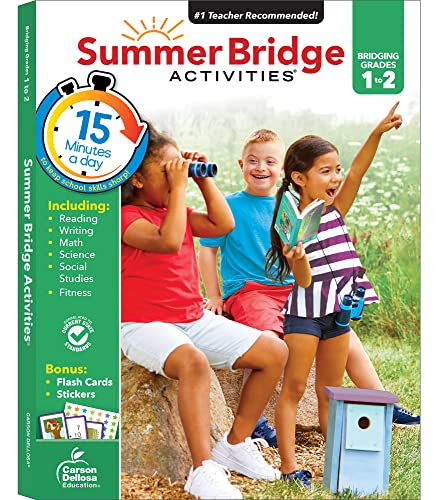 Beispielbild fr Summer Bridge Activities 1st Grade Workbooks to 2nd Grade Workbooks, Math, Reading Comprehension, Writing, Science Summer Learning Activities, 2nd Grade Workbooks All Subjects With Flash Cards zum Verkauf von KuleliBooks