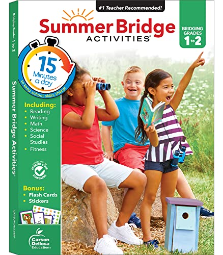 Summer Bridge Activities - Grades 1 - 2, Workbook for Summer Learning Loss, Math, Reading, Writin...