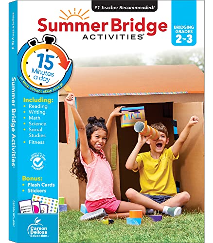 Stock image for Summer Bridge Activities 2nd to 3rd Grade Workbook, Math, Reading Comprehension, Writing, Science, Social Studies, Fitness Summer Learning Activities, 3rd Grade Workbooks All Subjects With Flash Cards for sale by Decluttr