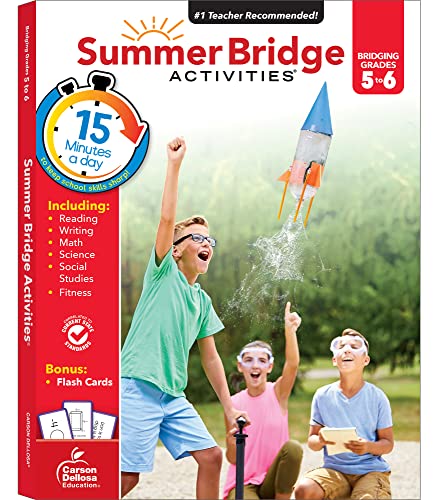 9781483815855: Summer Bridge Activities 5th to 6th Grade Workbooks, Math, Reading Comprehension, Writing, Science, Social Studies, Fitness Summer Learning, 6th Grade Workbooks All Subjects With Flash Cards