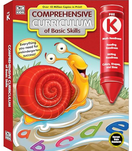 Stock image for Comprehensive Curriculum of Basic Skills Preschool Workbook Age 4-5, Math, Reading Comprehension, Letter Recognition, Alphabet, Colors, Shapes, Counting and More, Pre K Workbooks (544 pgs) for sale by Dream Books Co.