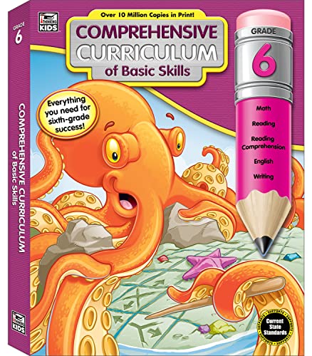 9781483824154: Carson Dellosa Comprehensive Curriculum of Basic Skills 6th Grade Workbooks All Subjects for Ages 11-12, Math, Reading Comprehension, Writing, Grammar, Fractions, Geometry, Grade 6 Workbooks (544 pgs)