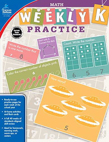 9781483827940: Math, Grade K (Weekly Practice)