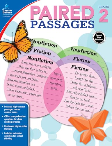 Beispielbild fr Carson Dellosa Paired Passages, Grade 2 Workbook zum Verkauf von Reliant Bookstore