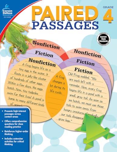 Imagen de archivo de Carson Dellosa Paired Passages, Grade 4 Workbook a la venta por -OnTimeBooks-