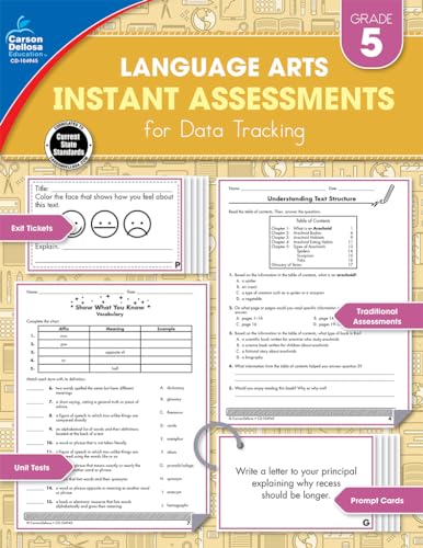 Stock image for Carson Dellosa Instant Assessments for Data Tracking, Grade 5 Resource Book for sale by Half Price Books Inc.