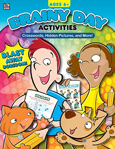 Beispielbild fr Brainy Day Activities Crosswords, Hidden Pictures, and More, Ages 6 - 8 zum Verkauf von SecondSale