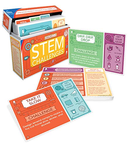 Stock image for Carson Dellosa - STEM Challenges Learning Cards for Grades 2-5, 30 Activity Cards, Ages 7-11 with Resource Guide for sale by SecondSale