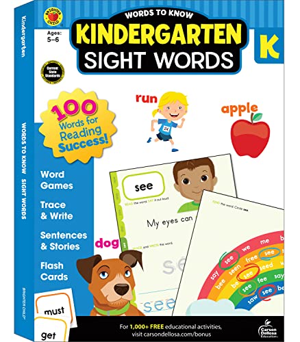 9781483849324: Words to Know Sight Words Workbook for Kindergarten—Word Search, Games, Puzzles, Flashcards, Handwriting, Coloring for Learning and Reading Practice (320 pgs)