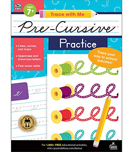 Beispielbild fr Carson Dellosa  " Pre-Cursive Practice Activity Book, for 2nd, 3rd, 4th, 5th Grade, Paperback, 128 Pages, Ages 7+ (Trace With Me) zum Verkauf von WorldofBooks