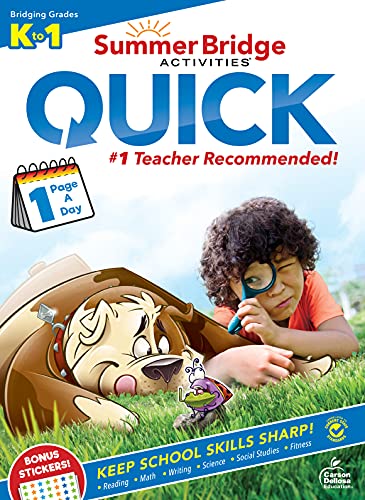 9781483862781: Summer Bridge Activities Quick Workbook―Bridging Grades K to 1 With 1 Page A Day of Phonics, Math, Science, Social Studies, Fitness, Outdoor Learning, Activity Book With Stickers, Ages 5-6 (80 pgs)