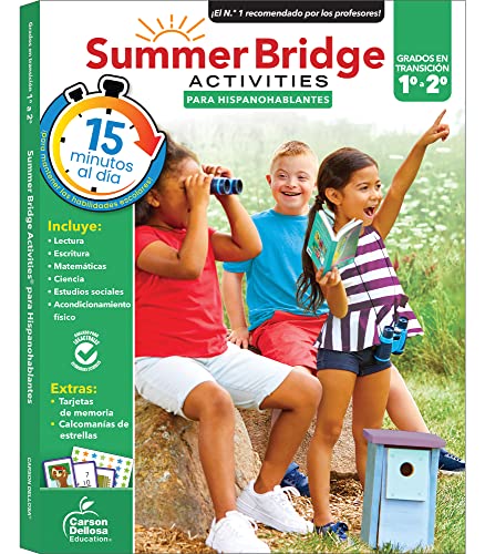 9781483865287: Summer Bridge Activities Spanish Workbook, Bridging Grade 1 to 2 in Just 15 Minutes a Day, Reading, Writing, Math, Science, Social Studies, Summer Learning Activity Book With Spanish Flash Cards