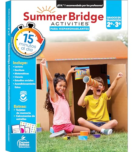 Stock image for Summer Bridge Activities? Spanish Workbook, Bridging Grade 2 to 3 in Just 15 Minutes a Day, Reading, Writing, Math, Science, Social Studies, Summer Learning Activity Book With Spanish Flash Cards for sale by SecondSale