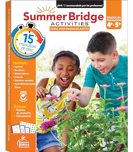 Stock image for Summer Bridge Activities® Spanish Workbook, Bridging Grade 4 to 5 in Just 15 Minutes a Day, Reading, Writing, Math, Science, Social Studies, Summer Learning Activity Book With Spanish Flash Cards for sale by Bookends