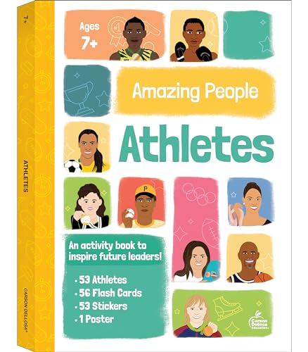 Stock image for Amazing People: Athletes Activity Book for Children, Inspiring Athletes Children's Workbook With Flash Cards, Puzzles, Games, Motivational Poster, and Stickers, Activity Books for Grade 1 + for sale by Books Unplugged