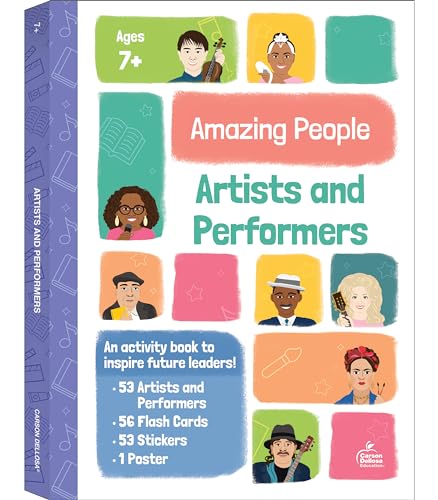 Imagen de archivo de Amazing People: Artists and Performers Activity Book, 1st Grade, 2nd Grade, 3rd Grade Workbooks With Flash Cards, Puzzles, Games, Motivational Poster, and Stickers, Activity Books for Grade 1 + a la venta por HPB-Movies