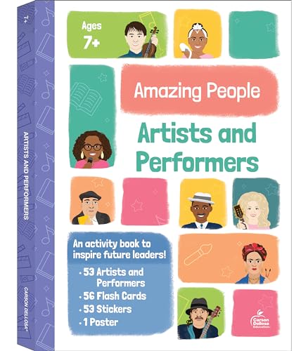 Stock image for Amazing People: Artists and Performers Activity Book, 1st Grade, 2nd Grade, 3rd Grade Workbooks With Flash Cards, Puzzles, Games, Motivational Poster, and Stickers, Activity Books for Grade 1 + for sale by HPB-Movies
