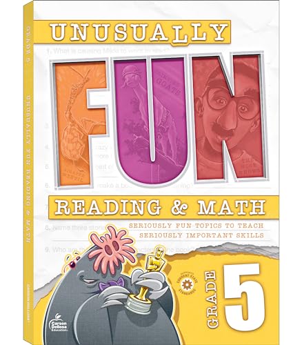 Stock image for Carson Dellosa Unusually Fun 5th Grade Math and Reading Workbooks, Puzzles, Mazes, Brain Teasers, Writing, Critical Thinking, Problem Solving Activities & More, Grade 5 Reading and Math Workbook [Pap for sale by Lakeside Books