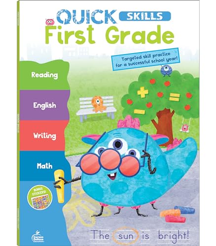 Stock image for Carson Dellosa Quick Skills 1st Grade Workbooks All Subjects, Reading, Writing, ELA, Math First Grade Workbook, Letter Sounds, Parts of Speech, Addition, Subtraction, Classroom Homeschool Curriculum for sale by Goodwill Southern California