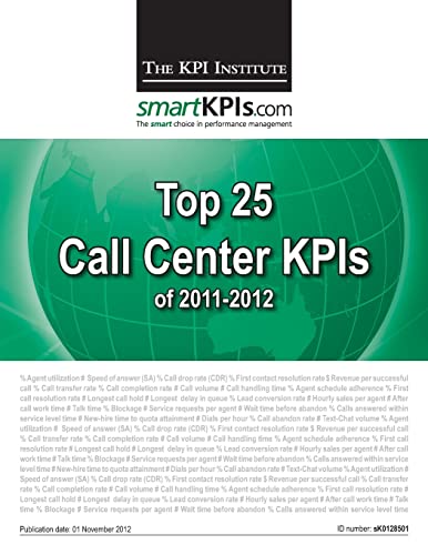 Imagen de archivo de Top 25 Call Center KPIs of 2011-2012 a la venta por Lucky's Textbooks