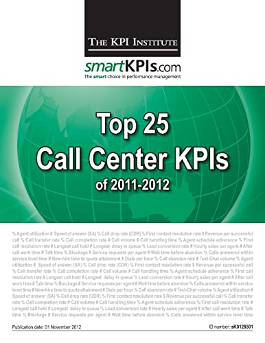 Stock image for Top 25 Call Center KPIs of 2011-2012 for sale by Lucky's Textbooks