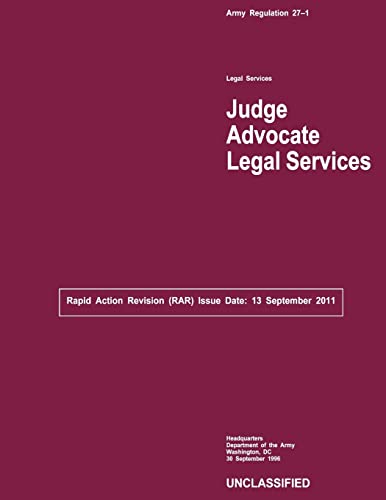 Judge Advocate Legal Services (9781484148990) by Army, Department Of The