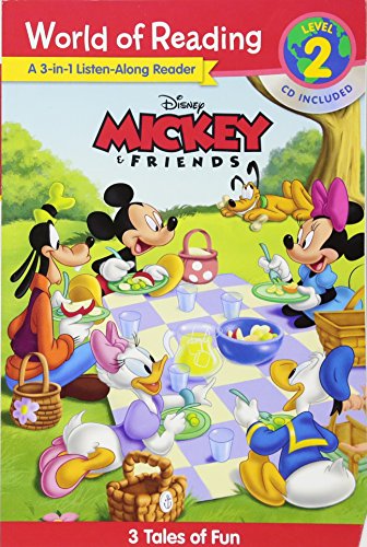 9781484790342: World of Reading Mickey and Friends 3-In-1 Listen-Along Reader (World of Reading Level 2): 3 Fun Tales with CD!: A 3-in-1 Listen-Along Reader