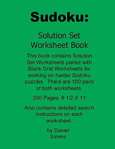 9781484852989: Sudoku: Solution Set Worksheet Book: For working on harder Sudoku Puzzles: Volume 2